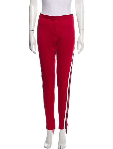 Gucci Technical Leggings Red Stretch Sylvie Web Stripe Ankle 